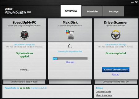 Uniblue PowerSuite 2012 Build 3.0.7.5 Final (SpeedUpMyPC 2012 / MaxiDisk 2012 / DriverScanner 2012)